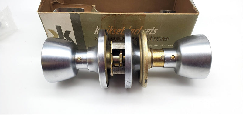 Kwikset Entry Door Knob Satin Chrome US26D Vista 508VDC Locking Keyed NOS 3