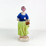 Occupied Japan Victorian Colonial Woman w/ Basket of Flowers 10 Inches 5