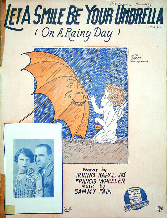 Sheet Music Let A Smile Be Your Umbrella Irving Kahal Francis Wheeler 1927 1