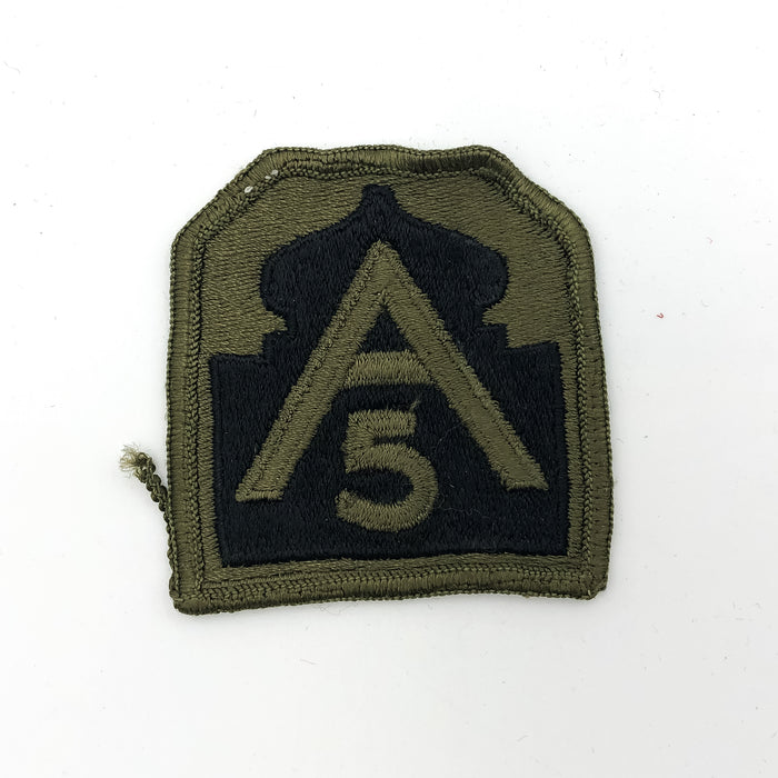 US 5th Army Patch Insignia Vintage Subdued Black Green United States Military