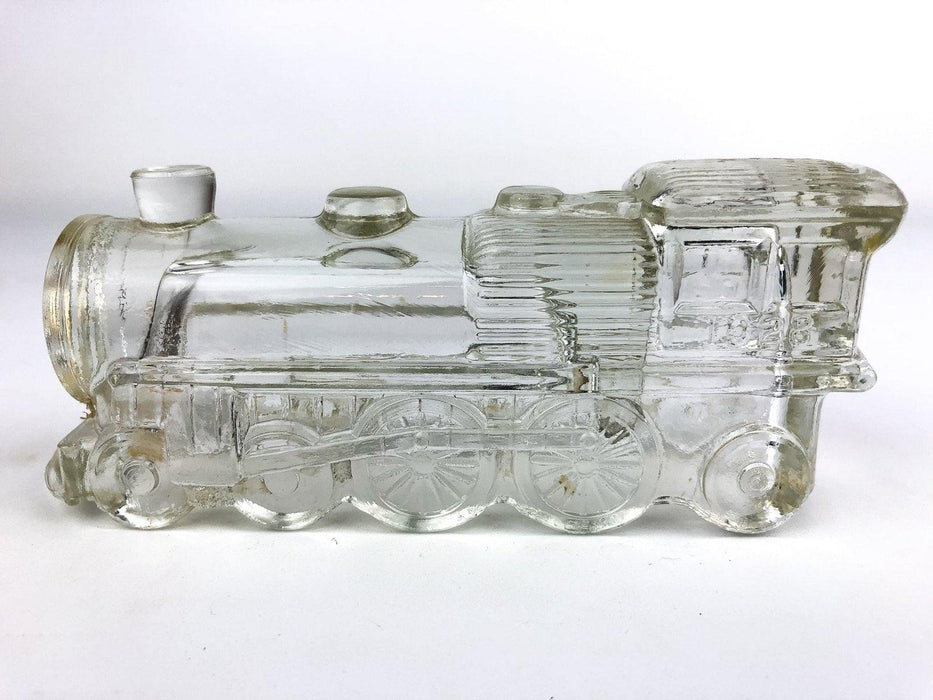 Vintage Glass Train Engine #1028 Locomotive Candy Container Clear No Bottom 5