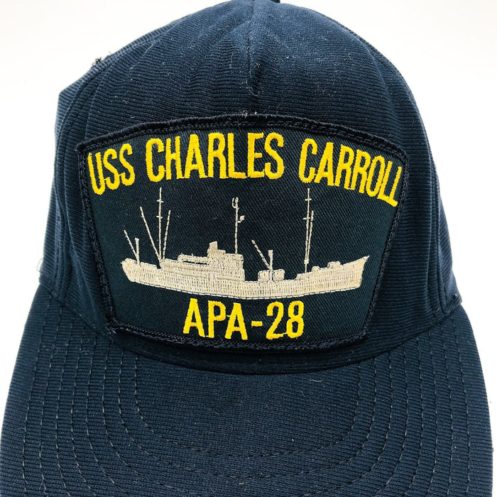 Vintage US Navy Ship Hat Cap Snapback USS Charles Carroll APA-28 WW2 Veteran 2