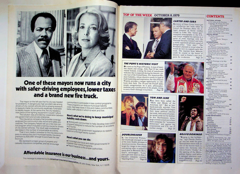 Newsweek Magazine Oct 8 1979 Pope John Paull II Visit Carter Takes On Russians 2