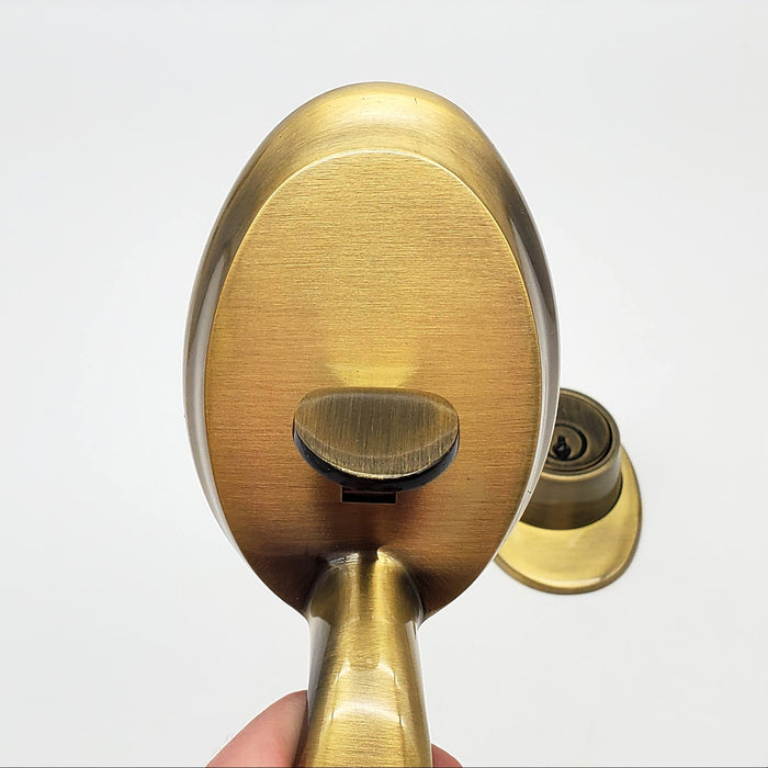 Schlage Door Handleset Grip Satin Brass Colonial Style Dummy Trim 12.5in NO BOX