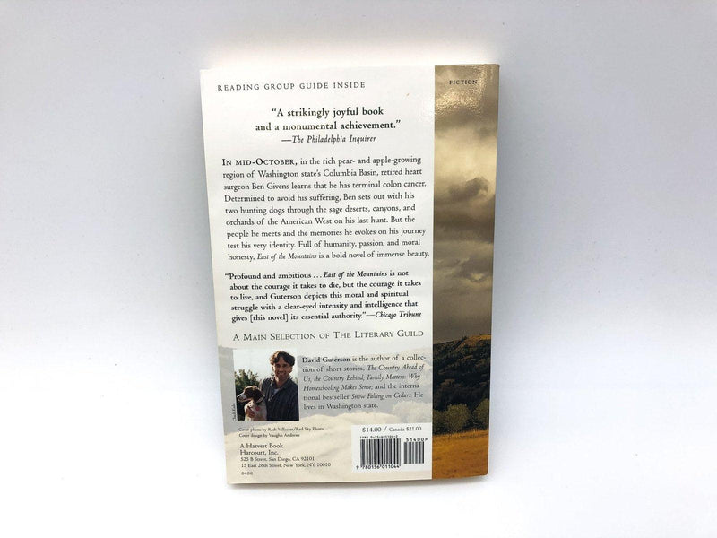 East of the Mountains David Guterson 2000 Harvest Books Paperback 1st Edition 2