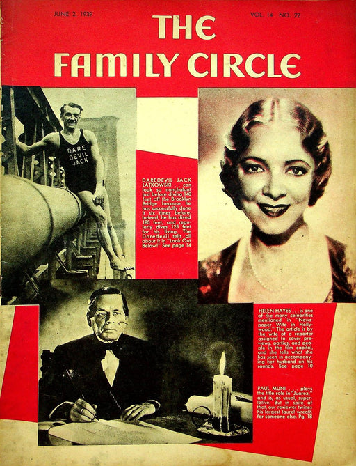 The Family Circle Magazine June 2 1939 Vol 14 No 22 Jack Latkowski, Helen Hayes 1