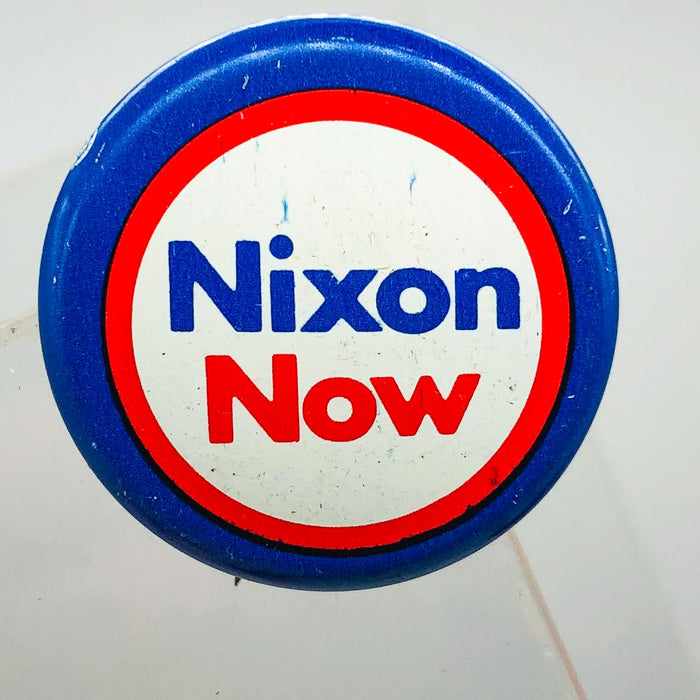 Richard Nixon Now Button Pin 1" Presidential Campaign Politics COADCO Vintage 11