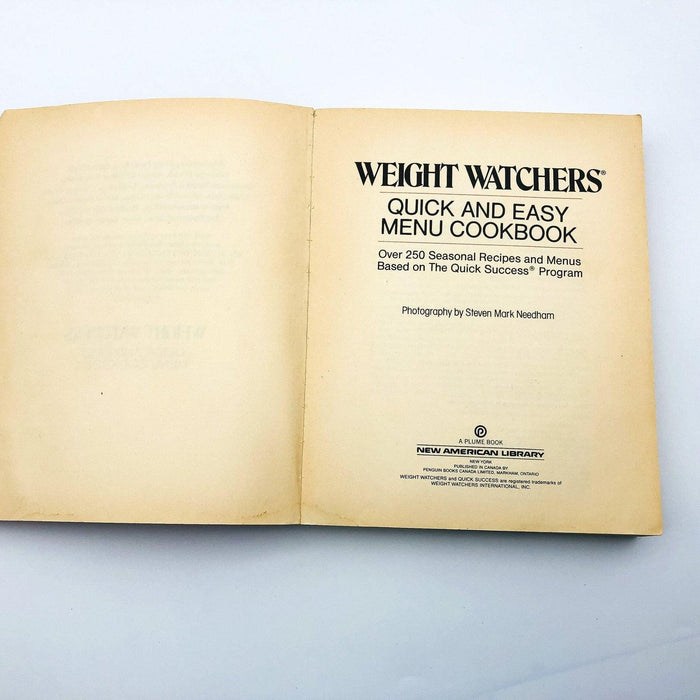 Weight Watchers Paperback Weight Watchers 1987 Low Calorie Diet Recipes Menu 6