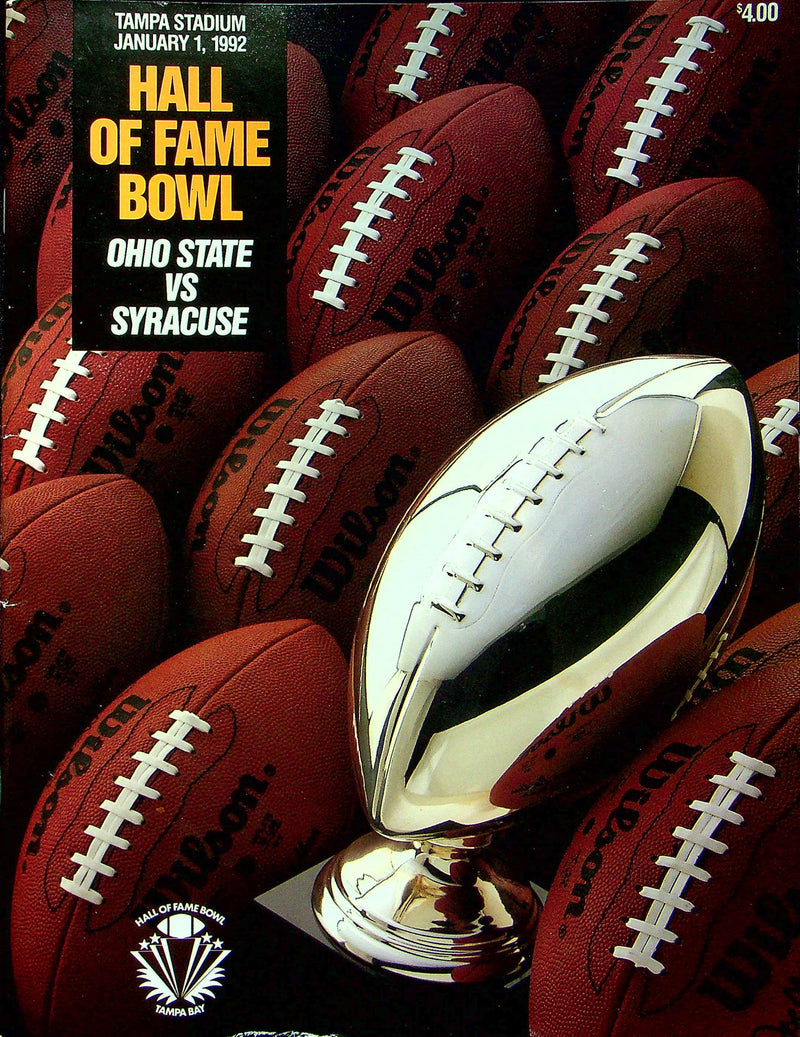 Ohio State Buckeye Football Program Jan 1 1992 Vs. Syracuse Orange Hall Of Fame