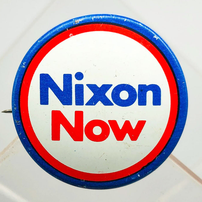 Richard Nixon Now Button Pin 1" Presidential Campaign Politics COADCO Vintage 2