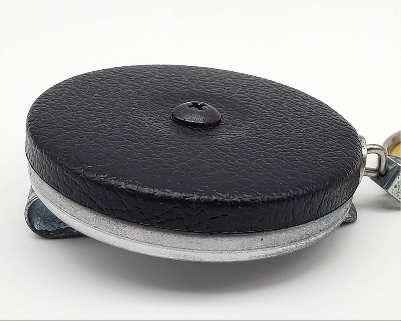 1960s Key-Bak Retractable Key Chain West Coast Chain Faux Leather & Chrome NOS