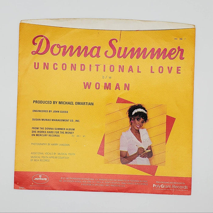 Donna Summer Unconditional Love Single Record Mercury 1983 814 088-7 2