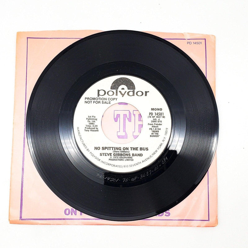 Steve Gibbons Band No Spitting On The Bus 45 Single Record Polydor 1978 PROMO 3