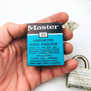 2ct Vintage No 22 Master Lock Padlock 1" Shackle New NOS Keyed Different 3