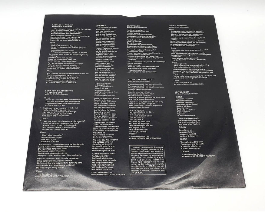 Don McLean Believers LP Record Millennium 1981 BXL1-7762 8