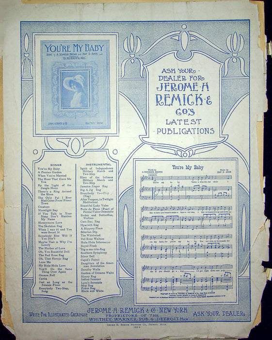 Sheet Music My Little Persian Rose Edgar A Woolf Vaudevilles Musical Comedy 1912 3