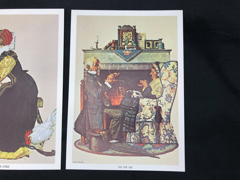 Norman Rockwell Lithograph Prints Summer Stock Tea for Two 5x7 Original Envelope