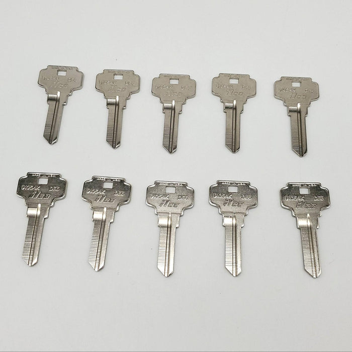 10x Ilco D1054K Key Blanks Nickel Plated 5 Pin for Dexter DE6 NOS