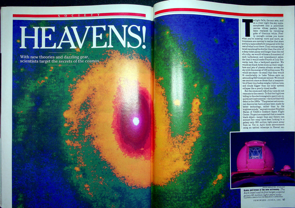 Newsweek Magazine June 3 1991 Heavens Black Holes Quasars Starquakes Astronomers