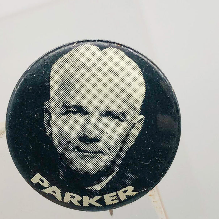 Parker Political Campaign Button Pin .875" Lithographers Union Label Vintage 17