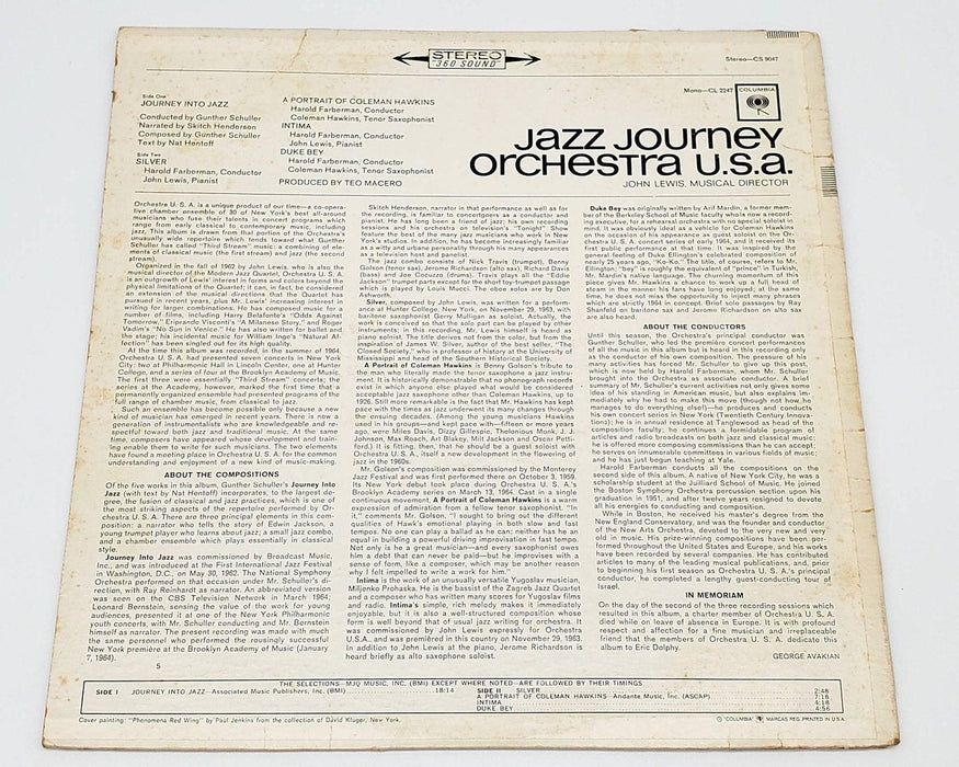 Orchestra U.S.A. Jazz Journey 33 RPM LP Record Columbia 1963 CS 9047 2