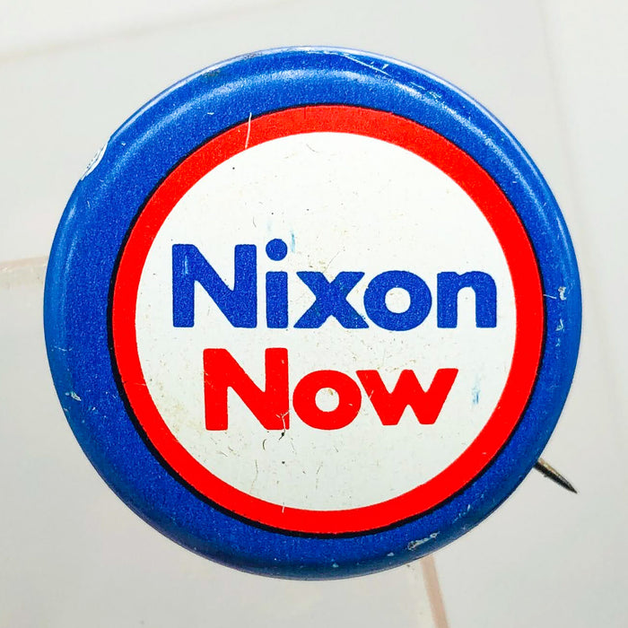 Richard Nixon Now Button Pin 1" Presidential Campaign Politics COADCO Vintage 7