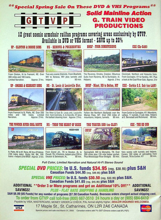 Railfan & Railroad Magazine March 2005 Vol 24 No 3 Photography Steve Crise