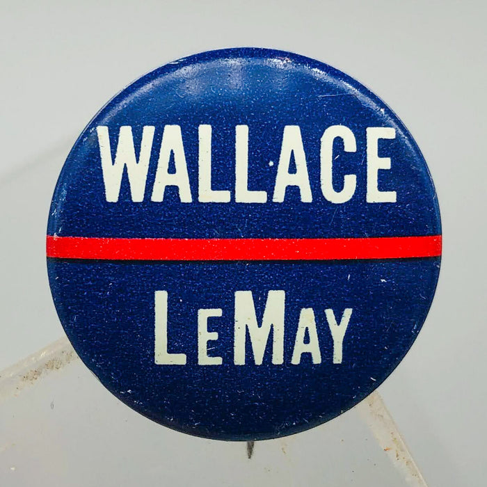 George Wallace Curtis LeMay Button Pin .875" Presidential Campaign Vintage 2