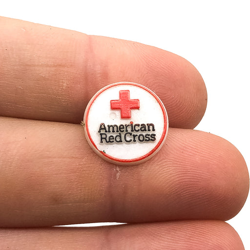 American Red Cross Lapel Pin Plastic Vintage Simple Insignia Emblem 2