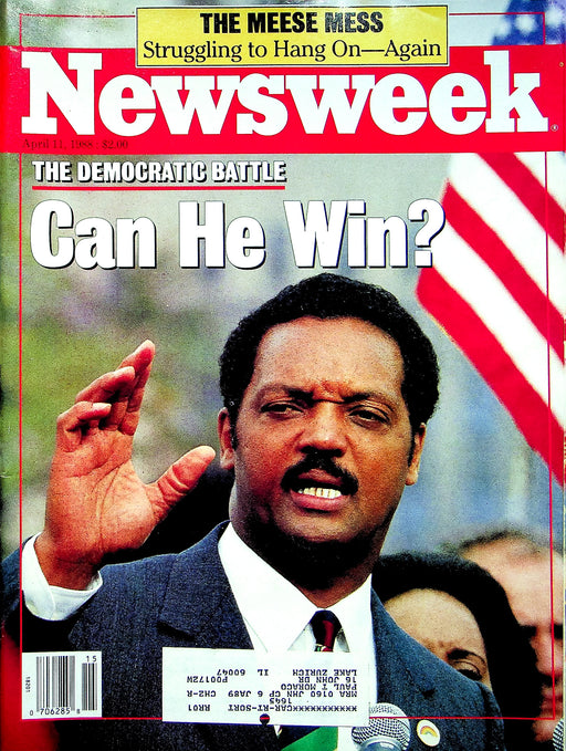 Newsweek Magazine April 11 1988 Jesse Jackson Democratic Primary Nomination 1