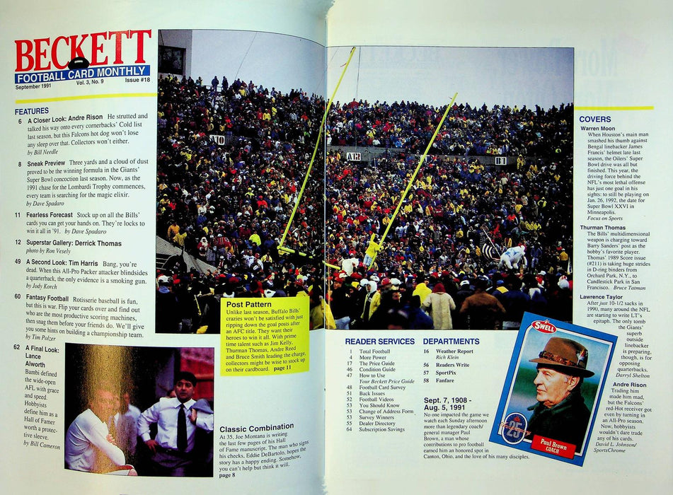 Beckett Football Magazine September 1991 # 18 Warren Moon Oilers Andre Rison 2