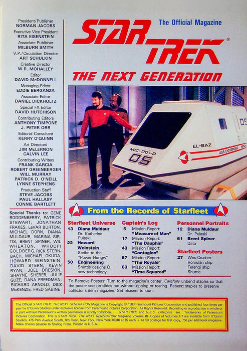 Star Trek Next Generation Magazine 1989 # 8 Diana Muldar, 4 Posters 2