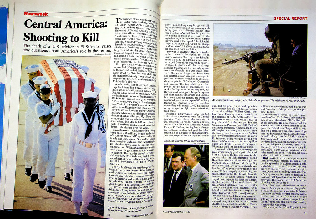 Newsweek Magazine June 6 1983 El Salvador 1st American Killed Dan Rather Trial