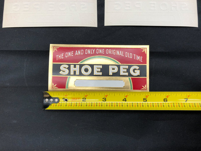 Shoe Peg Cigar Label Box End Wrapper Old Time Original Embossed Unused Vintage