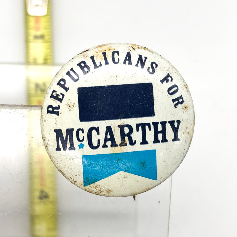 Vintage Republicans for McCarthy Pinback Button Political Campaign Union Stamp