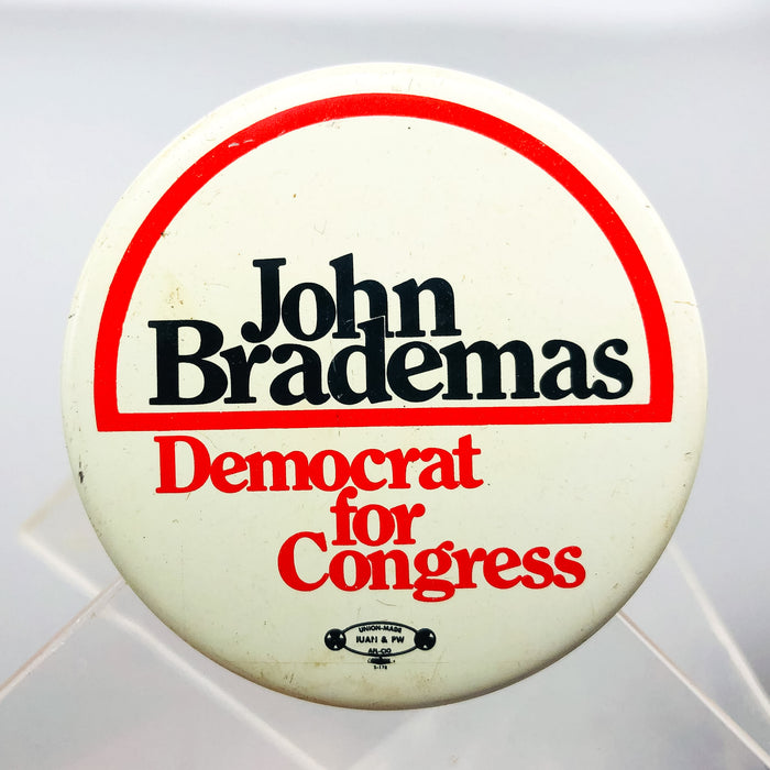 John Brademas Democrat For Congress Button Pin 2" Indiana Politician Campaign 4