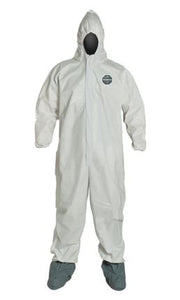 Dupont Chemical Resistant Hooded Suit Coveralls Reusable ProShield 60 SZ Med 1 1