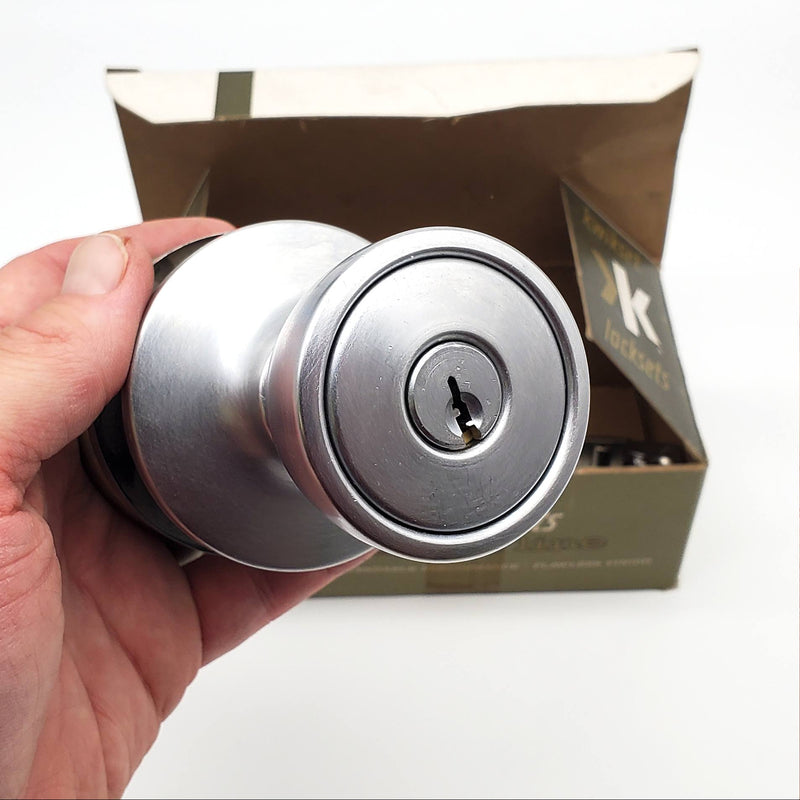 Kwikset Entry Door Knob Satin Chrome US26D Vista 508VDC Locking Keyed NOS 1