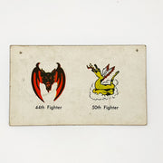 WW2 Airplane Card Curtiss Helldiver Plane 44th Fighter and 50th Fighter Emblems 5