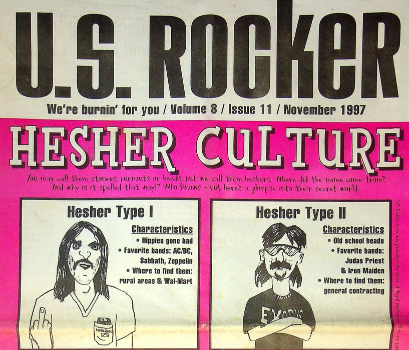 U.S Rocker Magazine Vol 8 No.11 1997 Hesher Culture, Why Modern Country Sucks