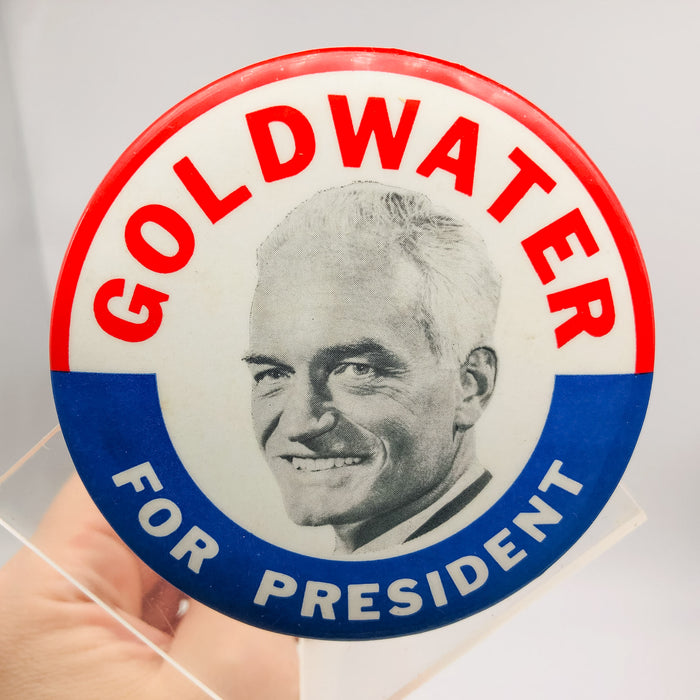 Barry Goldwater For President Button Pin 3.25" Political Campaign Union Made 4