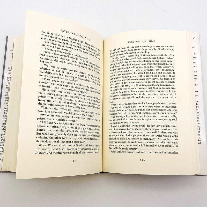 Cruel and Unusual Hardcover Patricia D. Cornwell 1993 1st Edition Coroner Death 10