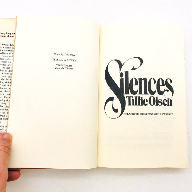 Silences Hardcover Tillie Olsen 1978 Women Studies Literature Discrimination 7