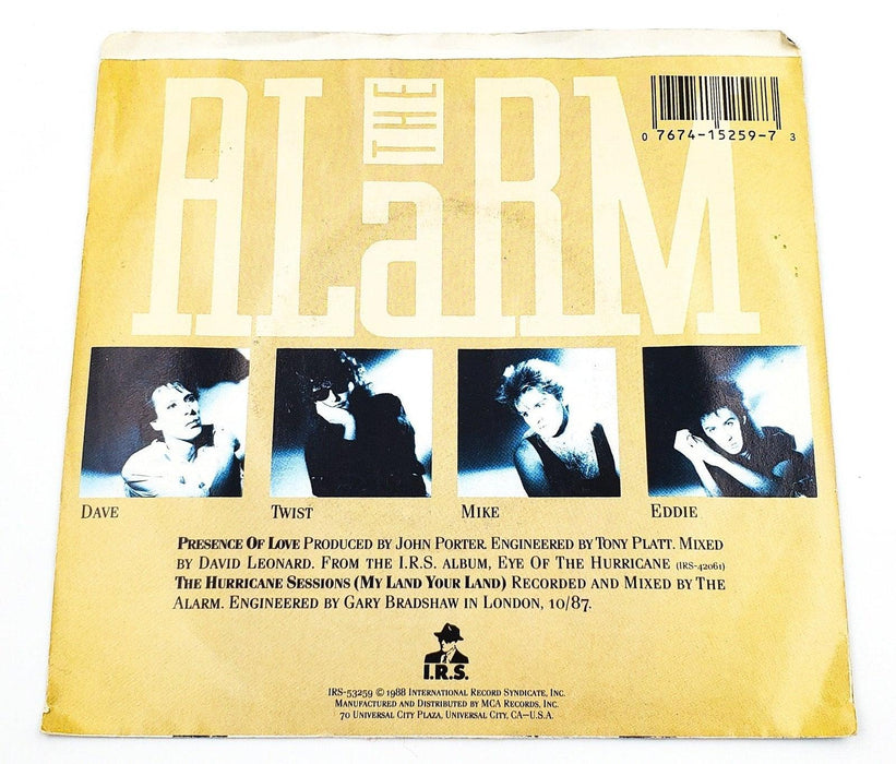 The Alarm Presence Of Love 45 RPM Single Record IRS Records 1987 IRS-53259 2