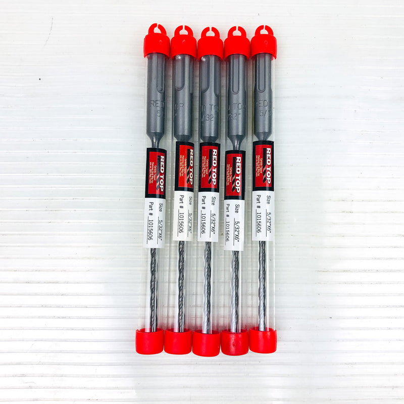 5pk Hammer Drill Bits 5/32"x6" SDS Plus 3.5" LOC Carbide Tip Concrete Masonry