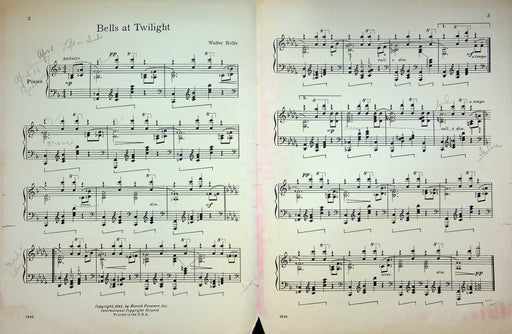 Bells At Twilight Sheet Music Walter Rolfe Piano Song 1941 Copy Version 2