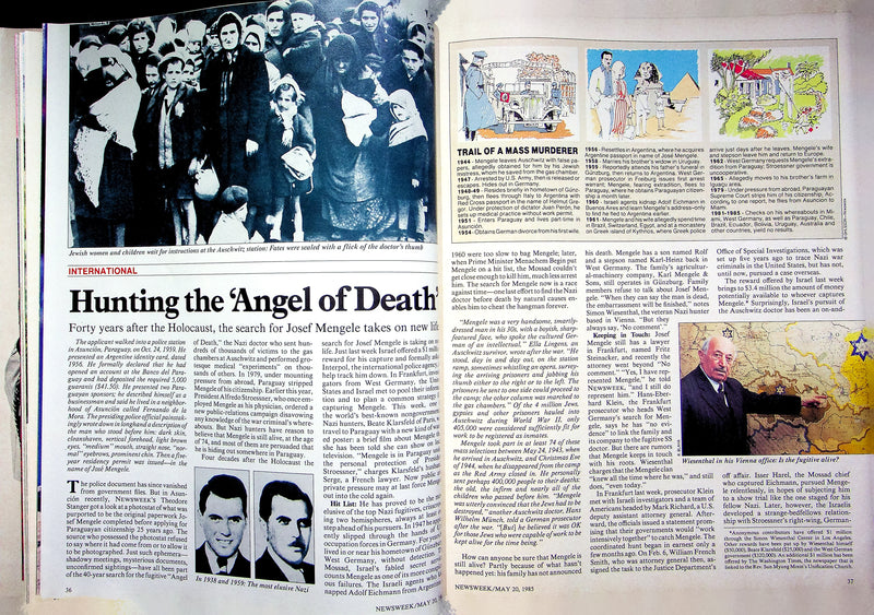 Newsweek Magazine May 20 1985 Josef Mengele WW2 German Gary Dotson Trial Law 3