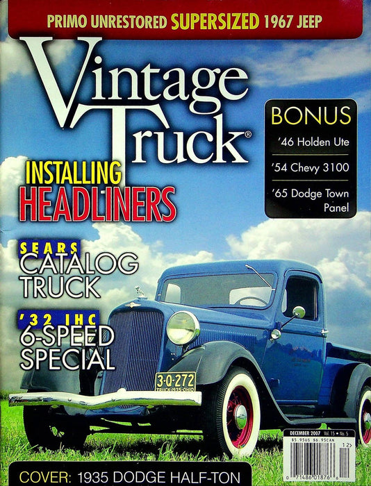 Vintage Truck Magazine December 2007 1932 IHC 6-Speed Special, 1946 Holden Ute