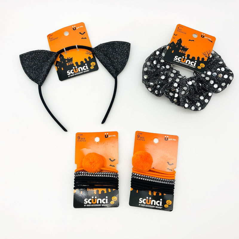 20-Piece Scunci Halloween Spooky October Scrunchie Cat Hair Head Band Tie Orange