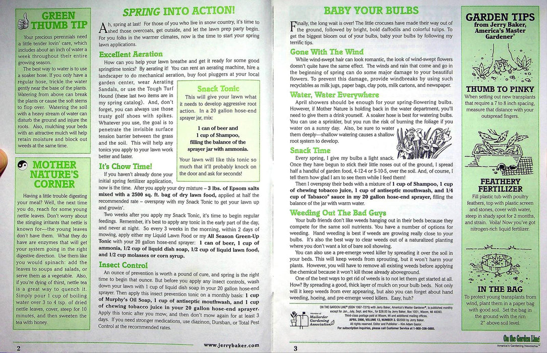 On The Garden Line Magazine April 2000 Easter Projects, Get rid of Fungus